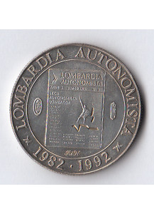 1992 - medaglia in Ag 20 Leghe  Emessa  nel 1992 dalla Lega Nord con immagine Alberto da Giussano